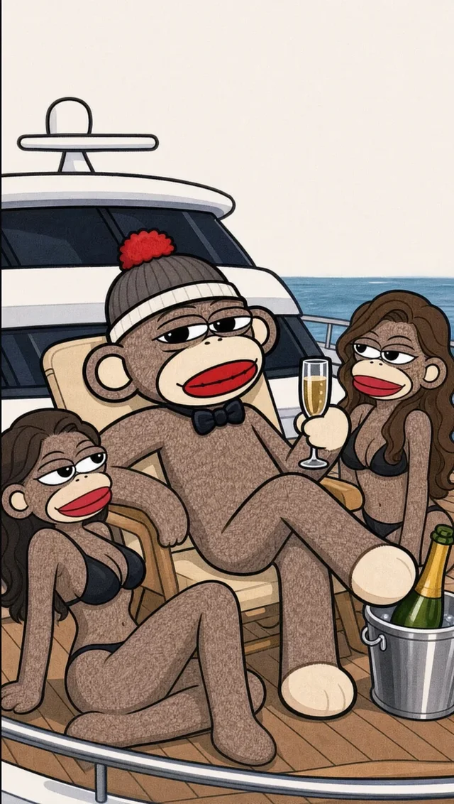 Luno lounging on a yacht with company and a bucket of champagne